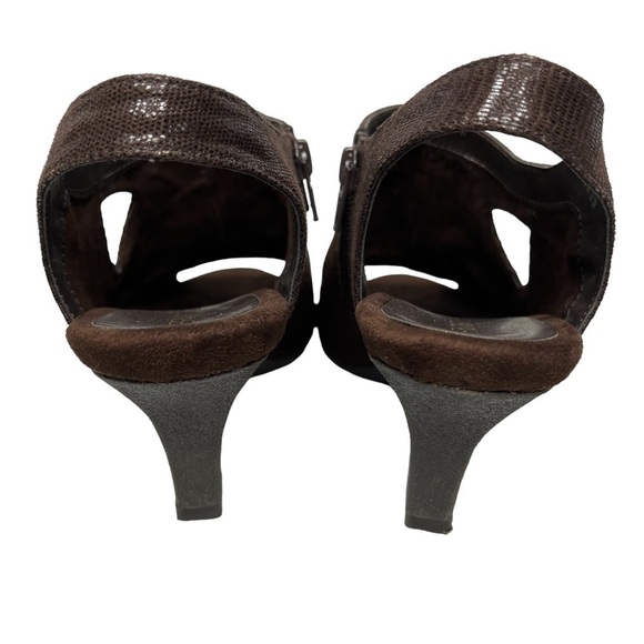 AEROSOLES Brown Animal Print Slingback Heels Women's Size 8 - Picture 9 of 16